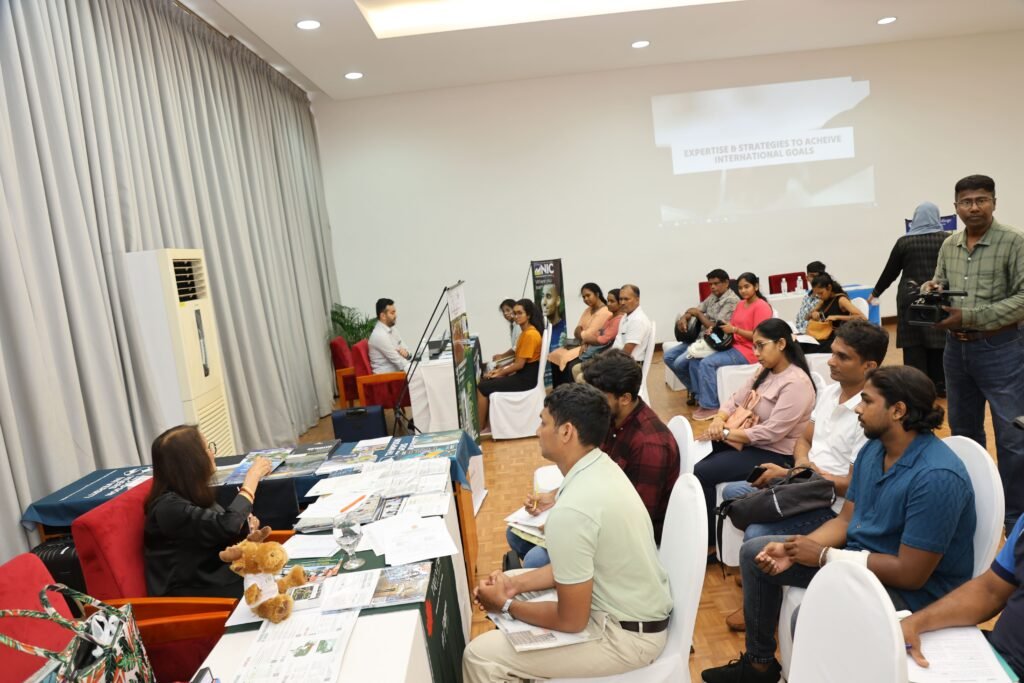 Students and families attending EdExplore Canada in Sri Lanka at BMICH